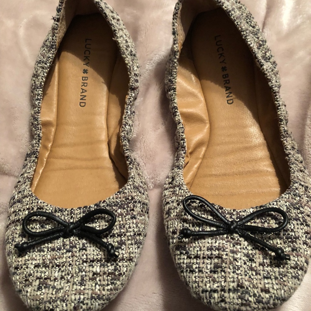 GUC Tweed-Like Lucky Ballerina Flats